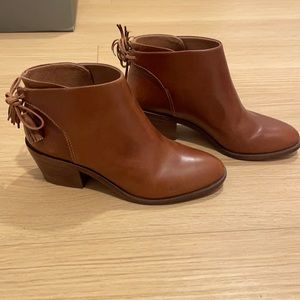 Sezane x Madewell low heel tassel boots English saddle Brown 7
